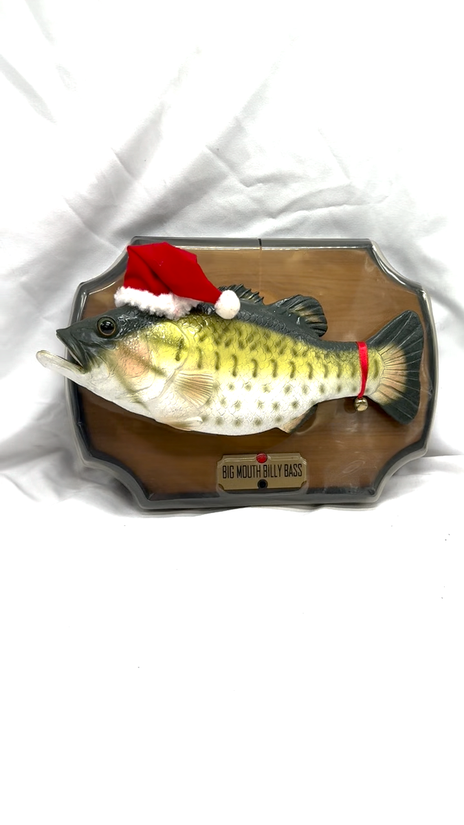 【希少】BIG MOUTH BILLY BASS Xmas限定版 Big Mouth Billy Bass Enfeite de árvore de Natal toca e canta