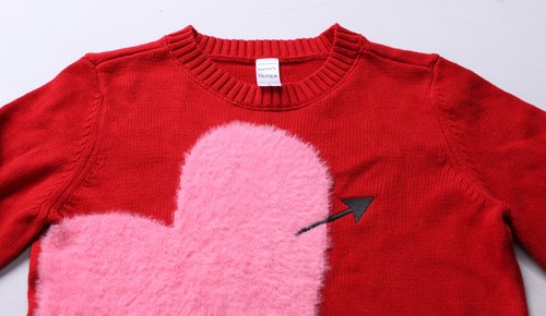 Carter's Girl's Arrow Heart Ribbed Cuff Long Sleeve Sweater EJ3 Red Size 12 NWT - Picture 2 of 3