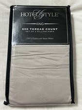 Hotel Style Cotton Sateen Weave Pillowcases 600 TC Standard or King GREY PUMICE