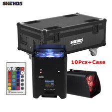 SHEHDS 10Pcs Wifi Control Battery  6x18 RGBWAUV with Rechargeable FlightCase