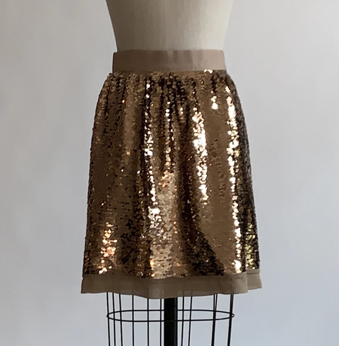 Dolce and gabbana gold sequin skirt cheap