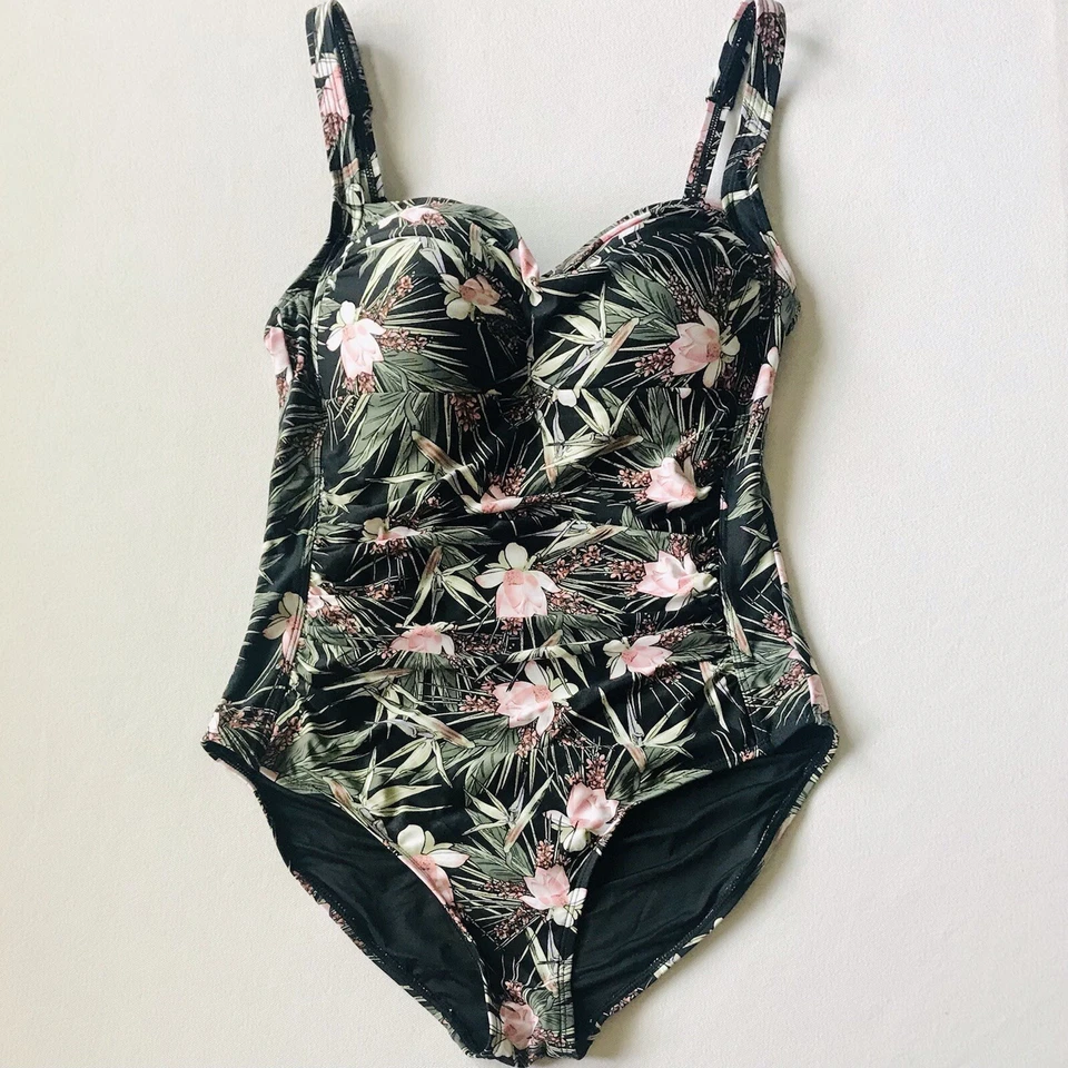 Traje de baño Nip Tuck Fern barranco control abdominal floral de una pieza para mujer EE. UU. 8 Foto 3 de 4