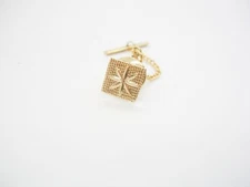 Vintage Tie Tack Star Design Tie Pin with Chain and weight Formal Wear