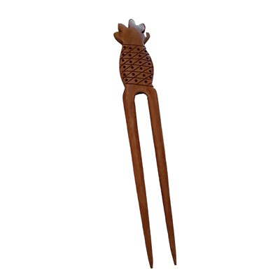 Wooden Hair Accessory Pineapple Hawaii Tropical Pick 7.4