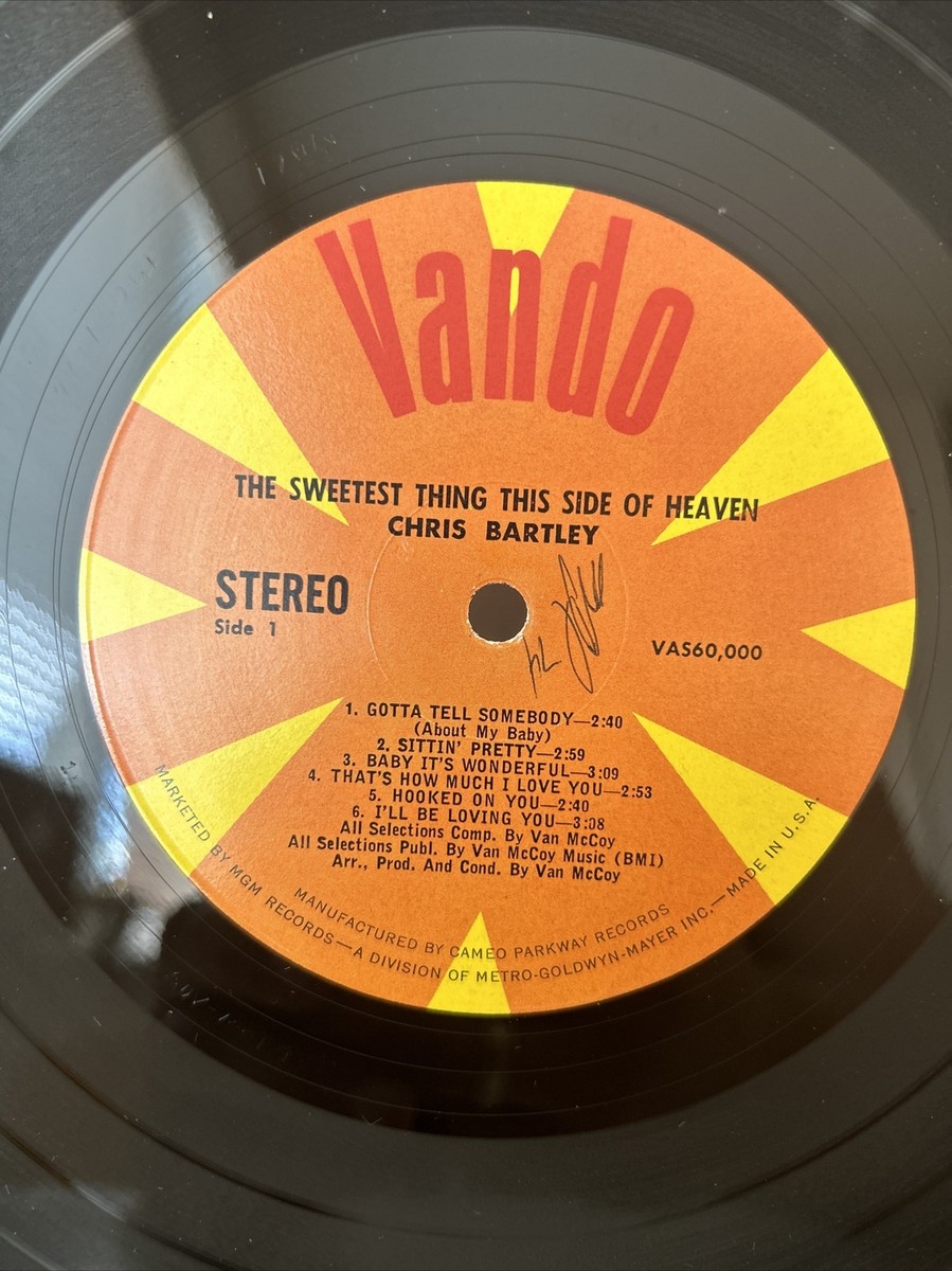 Chris Bartley /The Sweetest Thing レコード CHRIS BARTLEY The Sweetest Thing LP Vando VAS-60,000 VG++ US 1967