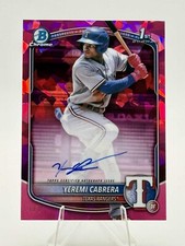 2025 Bowman Sapphire Yeremi Cabrera 1/1 Padparadscha #CPS-YC 1st Texas Rangers