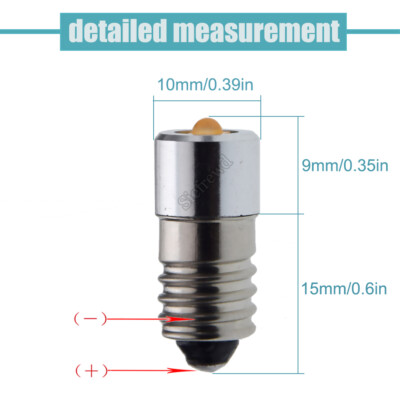 Lot 100 Pcs E10 1447 12v Dc White Led Bulb Bulbs Screw In Flash Light - Foto 2