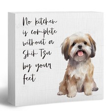 Shih Tzu Gifts Wooden Box Sign, Funny Dog Kitchen Decor, Shih Tzu Gifts for W...