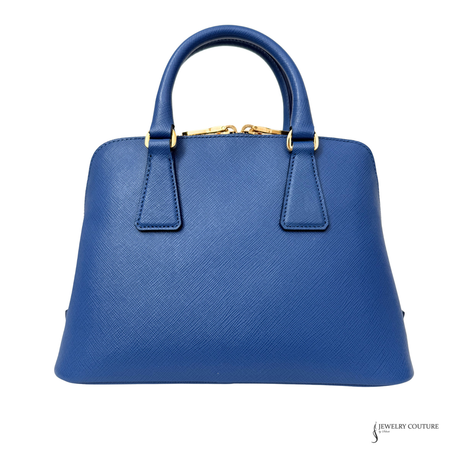 Prada Saffiano Lux Medium Promenade Bag in Bluette - Preowned image 5