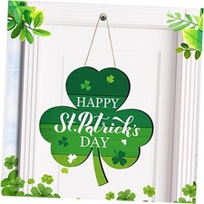 St Patrick's Day Front Door Sign Wooden Shamrocks Plaque Wreath Ornament Irish