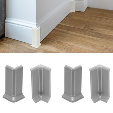 3.23 Inch 2 Inside  2 Outside Self Adhesive Baseboard Corner Blocks Gray 