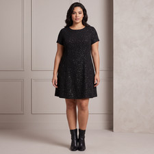 Alyx Black Shimmer Fit Flare Dress Cutout Whimsigoth Party Keyhole Cocktail 18W