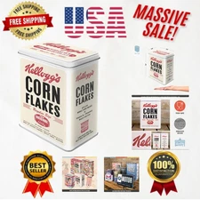 Vintage Kellogg's Corn Flakes Storage Tin - 3L Capacity, Perfect Kitchen Gift