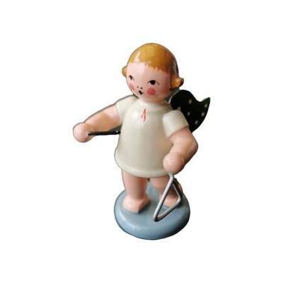 Engelmusikant Engel mit Triangel ohne  Krone Höhe ca 6 cm NEU Erzgebirge Holz