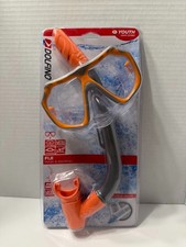 Dolfino Child Latex Free Swim Mask And Snorkel Set With Wideangle View Orange