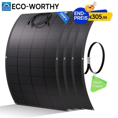 ECO-WORTHY 800W Flexibel Solarmodul Solarpanel für Wohnmobil Balkonkraftwerk