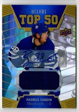 2019-20 Upper Deck Allure Top 50 Jersey Autographs Rasmus Sandin Auto Jersey