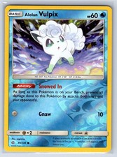 Alolan Vulpix 39/236 Cosmic Eclipse Pokemon Reverse Holo Near Mint
