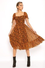 BlackMilk Totally Lit Tea Party Dress Halloween Pumpkin Size Medium M NEW NWT