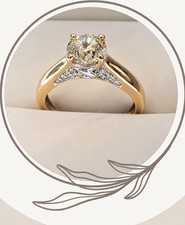 14ct Yellow Gold 0.90ct Natural Fancy Yellow Diamond Ring Size M