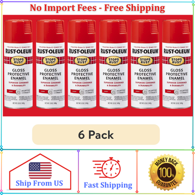 Rust-Oleum Stops Rust Turbo Spray Paint Gloss Sunrise Red 12 oz 6
