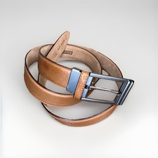 RARE Bally Men Belt Brown Genuine Leather Made In Italy 42 Size Nr Mint