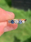 18ct gold diamond natural sapphire ring Victorian