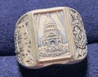 Vintage 1836-1936 TEXAS CENTENNIAL 925 Sterling Silver Band RING ~ 7.4g ~ Size 7