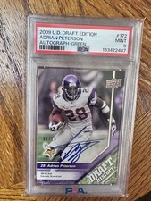 Upper Deck 2009 Draft Edition Adrian Peterson #172 PSA 9 AUTO /10 POP 1