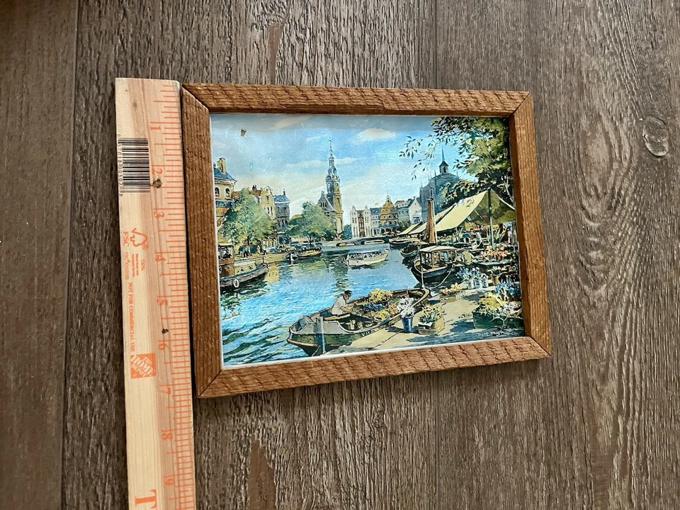 Vintage Oil Painting On Foil Picture Of The Mini Tower  UK By Bert Pugh - Image 3 of 4