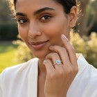 925 Sterling Silver Ring 5x3mm Natural Blue Turquoise Gemstone Zircon Jewelry — photo 2