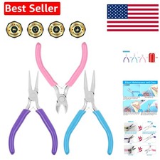 3pcs Jewelry Making Plier Tools with Needle/Chain/Round Nose Pliers and Wire ...