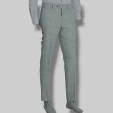 Bar III Men's Green Solid Slim-Fit Linen Suit Separate Pants Size 30W 30L