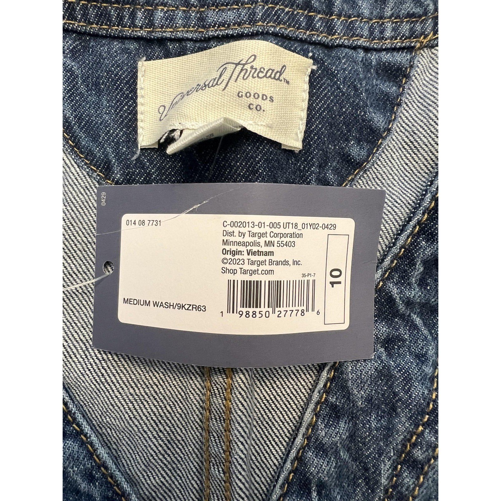 Universal Thread Dress Womens 10 Blue Denim Button Front Sleeveless Long Maxi