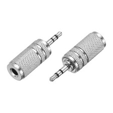2 Pcs TRS2.5mm Male to 3.5mm Female Connector Nickel Plating Adapter