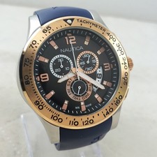 NAUTICA NST NAD19502G CHRONOGRAPH WR 100M DAY/DATE TACHYMETER QUARTZ MEN'S WATCH