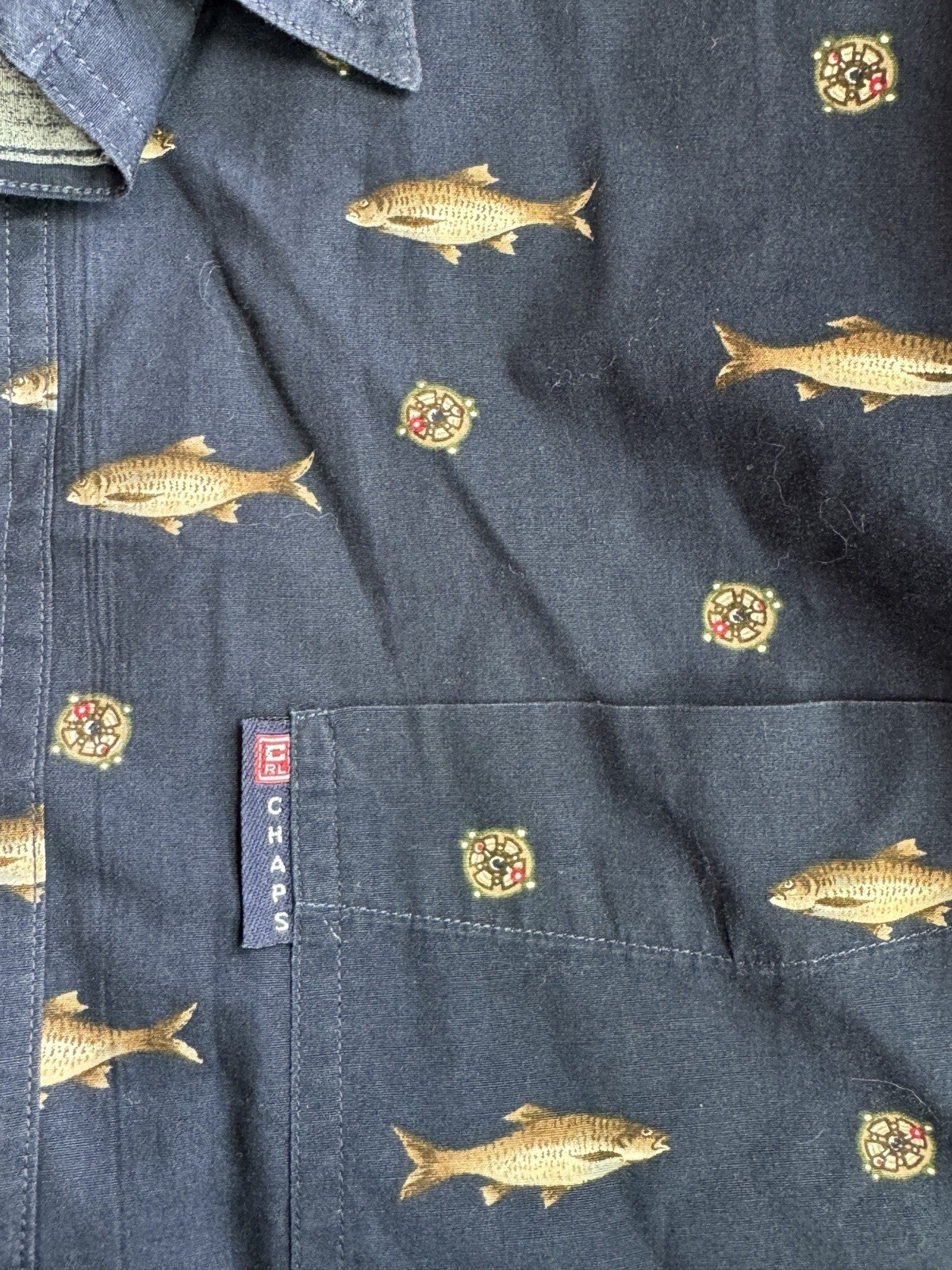 Ralph Lauren Chaps Fish Pattern Button Up Long Sl… - image 8