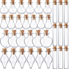 50 Pcs Mini Glass Bottles Jars with Cork Stoppers Tiny Cork Glass Bottles Hallow
