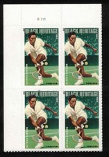 U.S. Black Heritage Althea Gibson UL Plate Block Of 4- Stamps. Scott #4803. MNH
