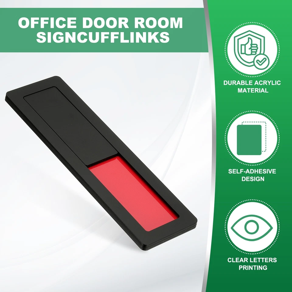 Letrero de puerta de oficina, juego de 11 hágalo usted mismo en blanco, negro, 3 piezas Foto 3 de 4