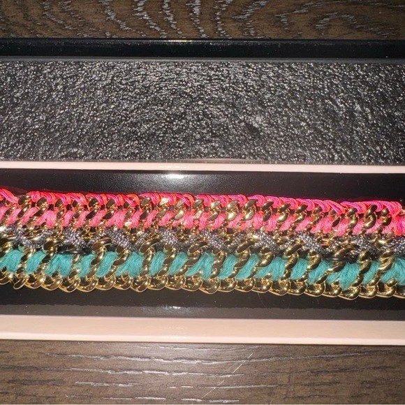 NUEVO Pulsera Victoria's Secret Cadena Cinta Tejida Multicolor Talla Única Foto 3 de 4
