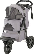 Richell Easy Collapsible Jogging Dog  Cat Stroller, Gray, Open Box