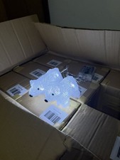 2x Light-Up Acrylic Polar Bear Christmas Decoration with LED Lights