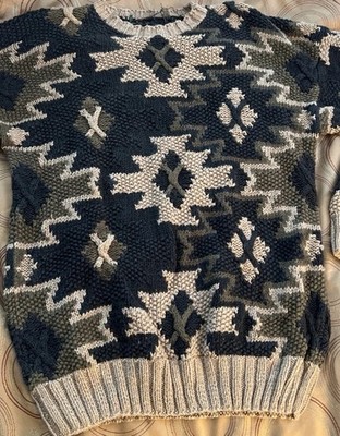 Vintage 1970 s  Handmade Knit Wool Sweater from Peru brought from PERU