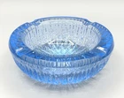Vtg Sklo Union Vaclav Hanus Designed Art Glass Ashtray 1970’s Blue Czechoslovak