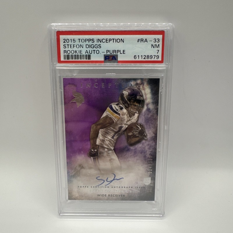 Stefon Diggs 2015 Topps Inception Purple /150 Rookie Auto On Card PSA 7 RA-33