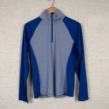 Cutter & Buck Top Womens Small Tonal Stripe Forge Stretch Long Sleeve Half Zip