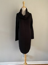 Vince Camuto Women's Size M Black Long Sleeve Cowl Neck Sweater Dress