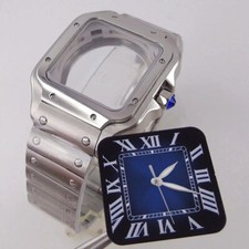 38mm Retro Square Watch Case Dial Fit NH35 NH36 Automatic Watch Parts For Men