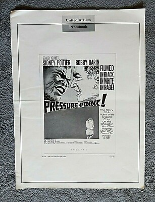 #ad Pressure Point pressbook SIDNEY POITIER Bobby Darin PETER FALK Stanley Kramer 62 $25.00